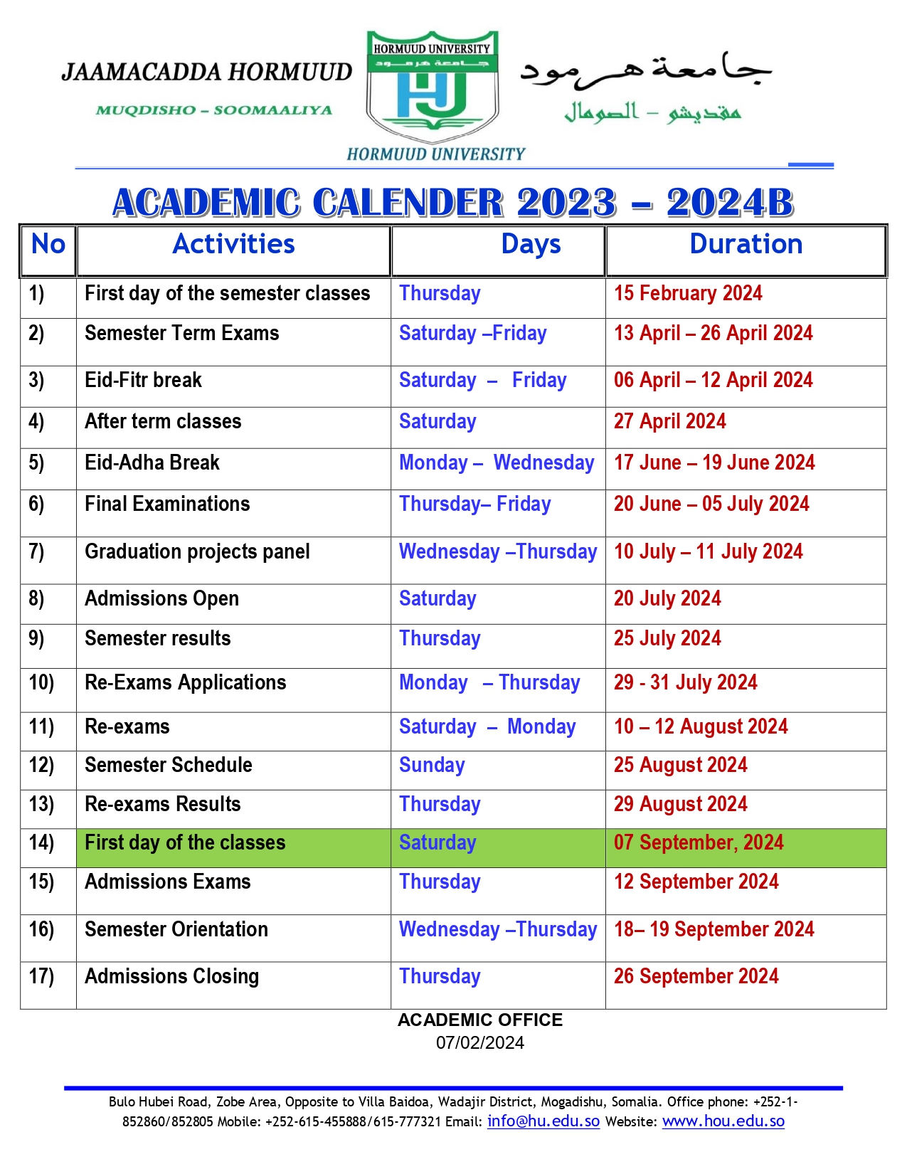 HU President s message